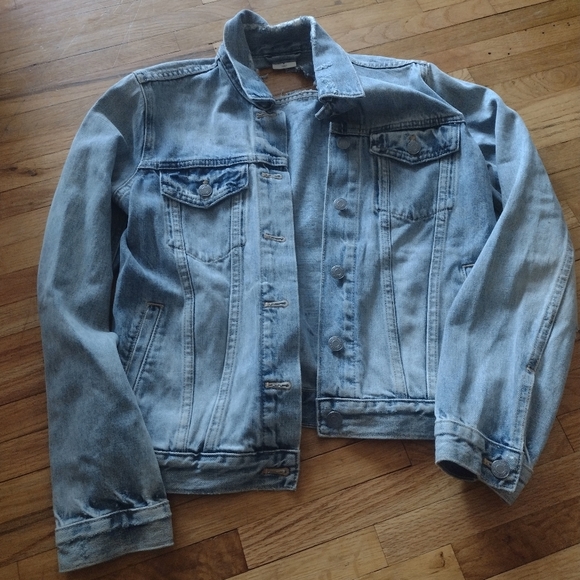 Gap Skull Denim Upcycled Custom Jacket - Picture 2 of 2